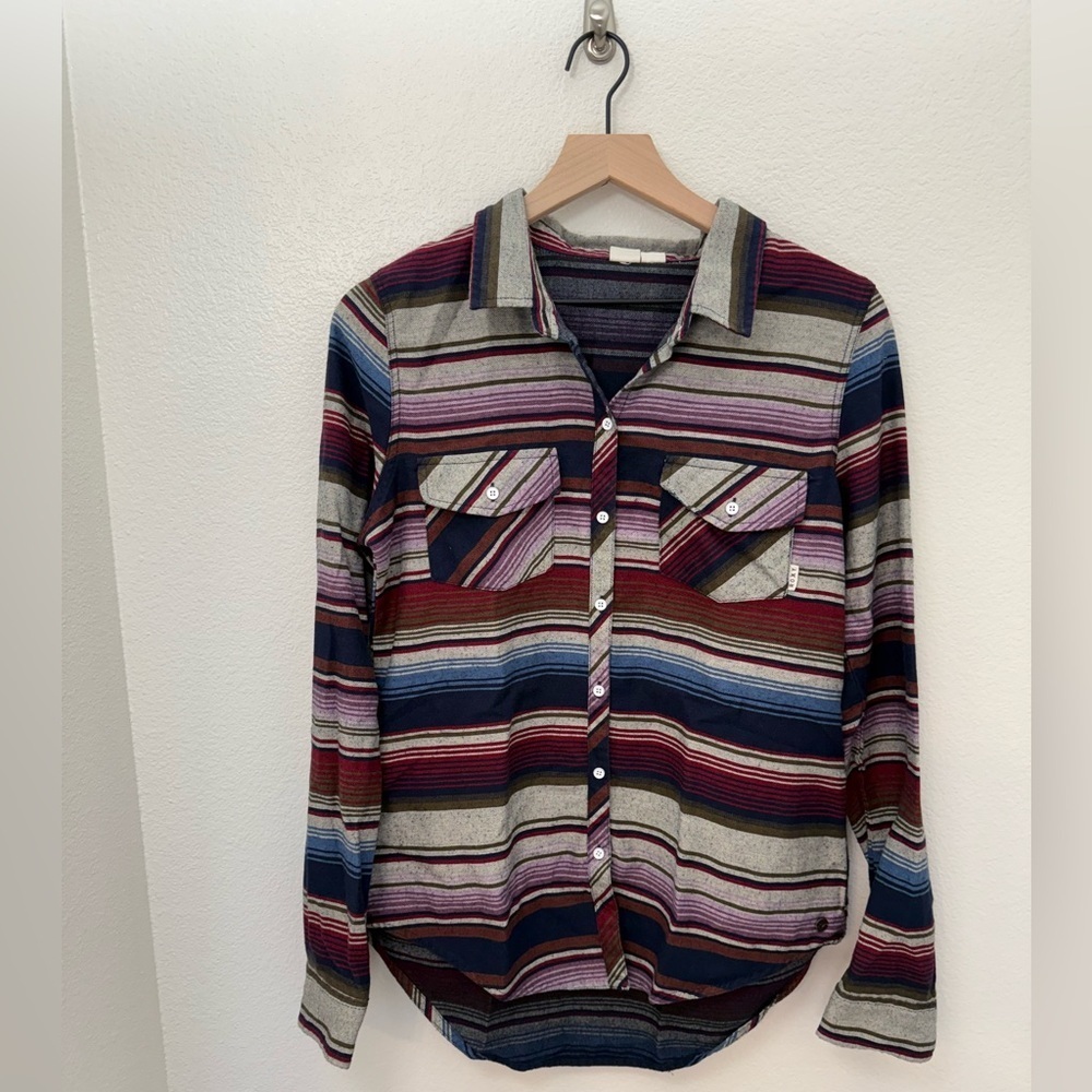 Roxy Camp Site Multi Striped Long Sleeve Top - Size M - Picture 5 of 10